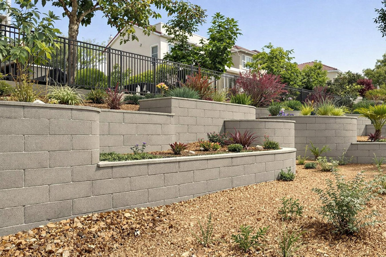 Concrete retaining walls